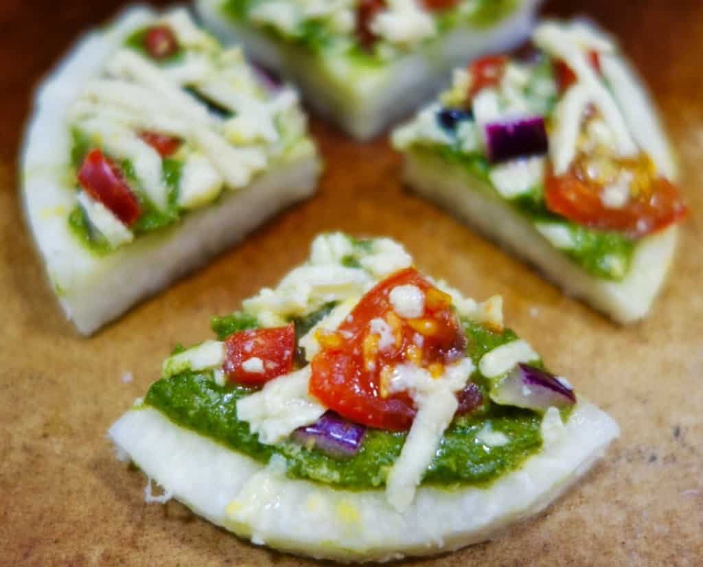 Jicama Pesto Pizza