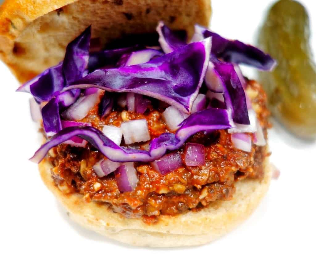 Mushroom and Nut Sloppy Joe 