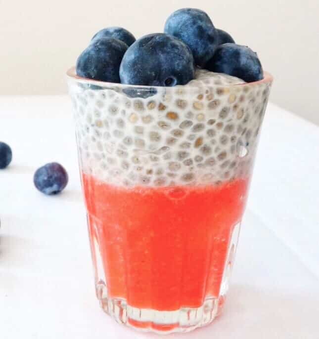 Patriotic Chia Pudding Parfait