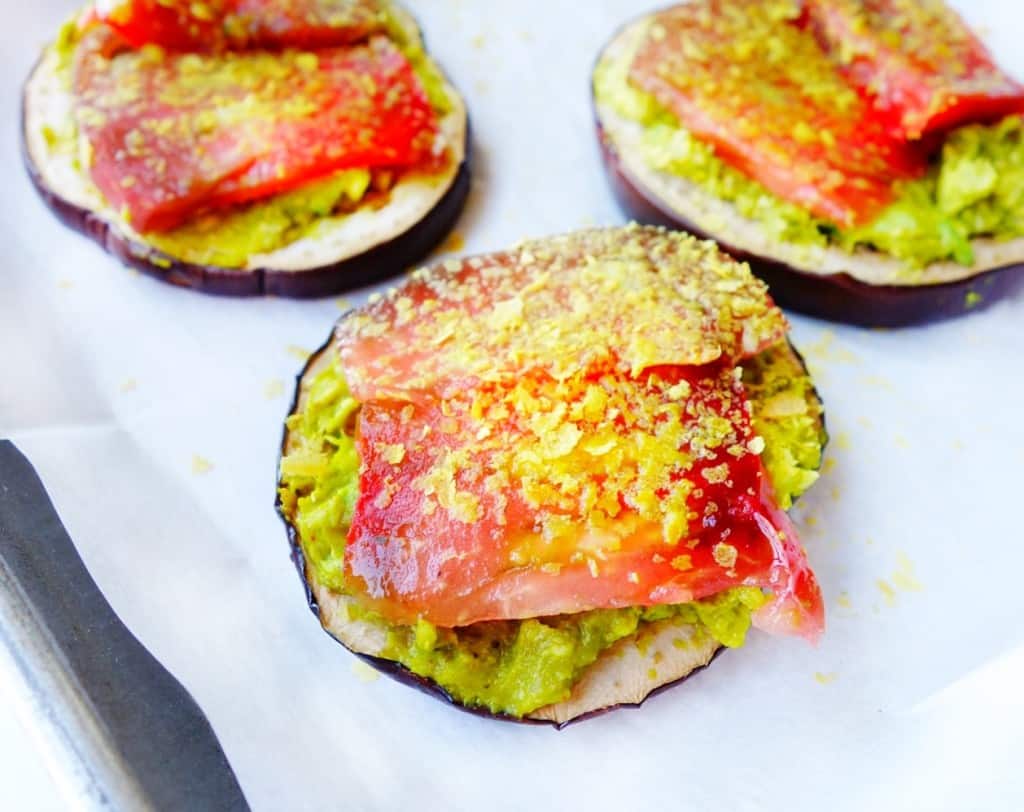 Avocado Tomato Eggplant Rounds 