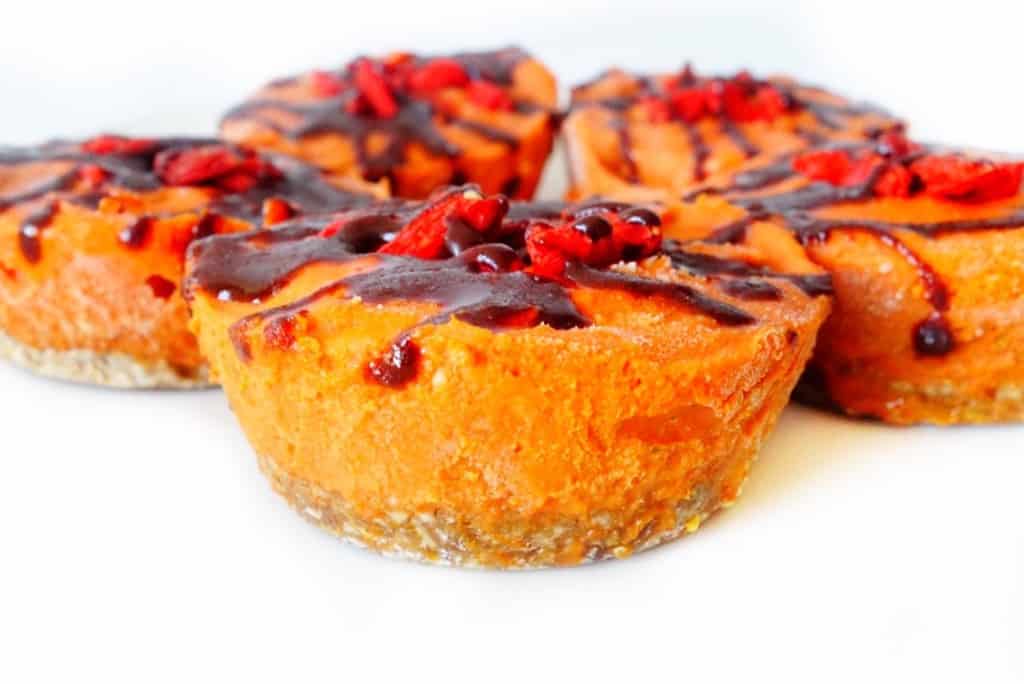 Halloween Vegan Desserts with Goji Berries and Chocolate sauce