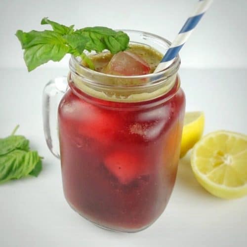 Basil Hibiscus Lemonade