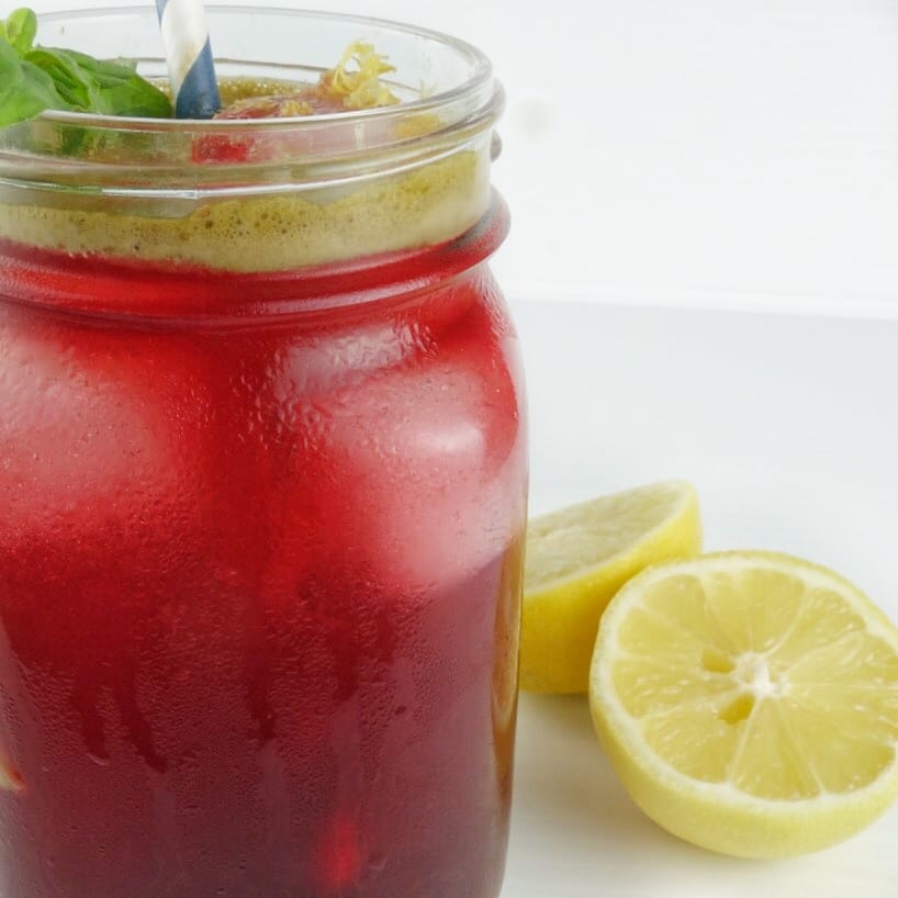 Basil Hibiscus Lemonade MegUnprocessed