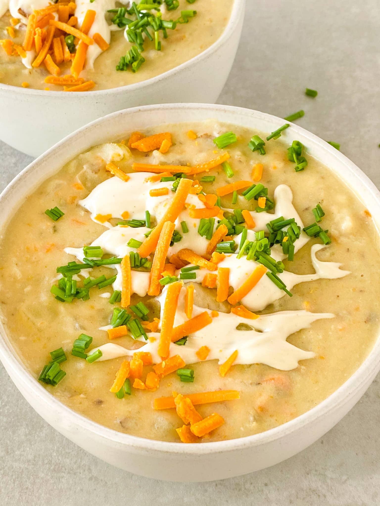 Microwave Loaded Potato Soup in a Mug - Frugal Mom Eh!