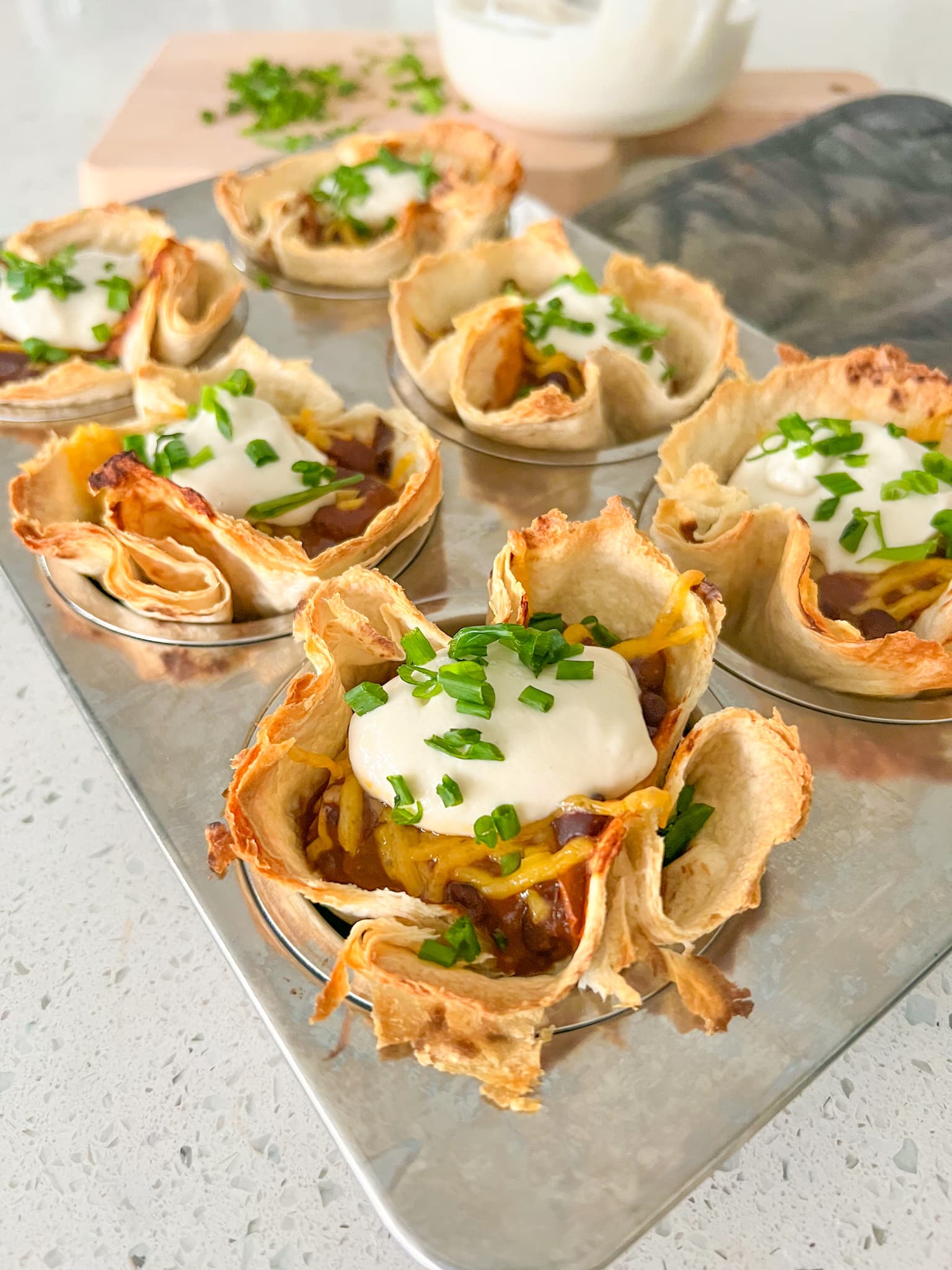 Baked Chili Tortilla Cups